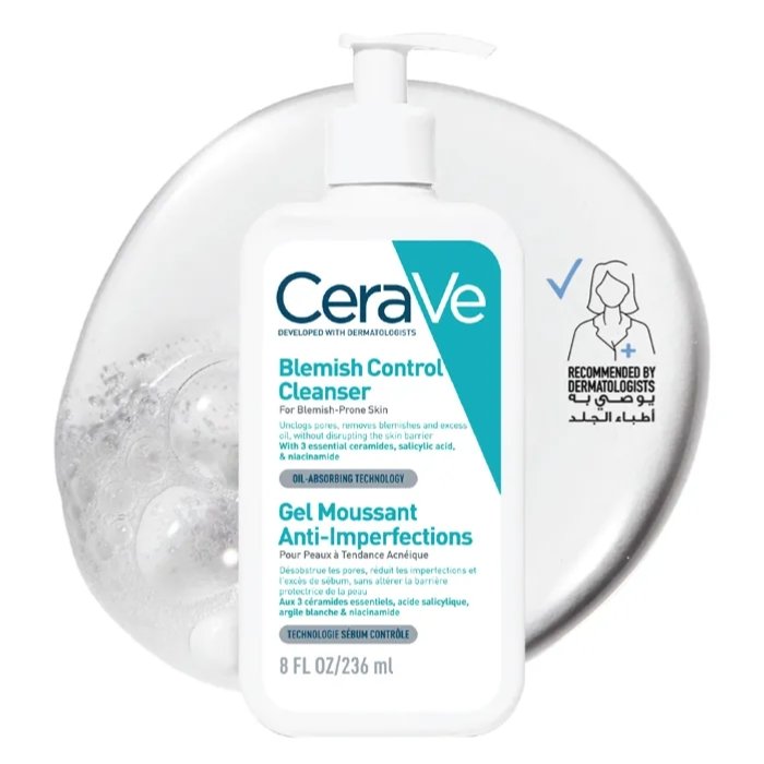 CeraVe Blemish Control Cleanser 236ml / 8oz - Foaming Gel Cleanser for Blemish-Prone & Oily Skin with Salicylic Acid & Niacinamide